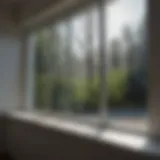 A pristine window reflecting sunlight