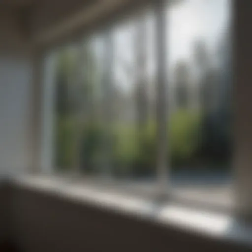 A pristine window reflecting sunlight