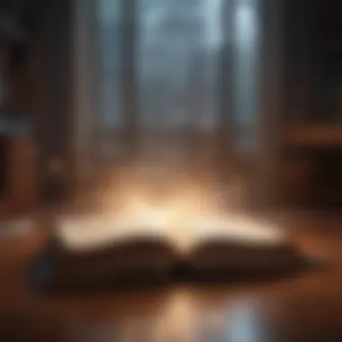 An open book with light emanating from it