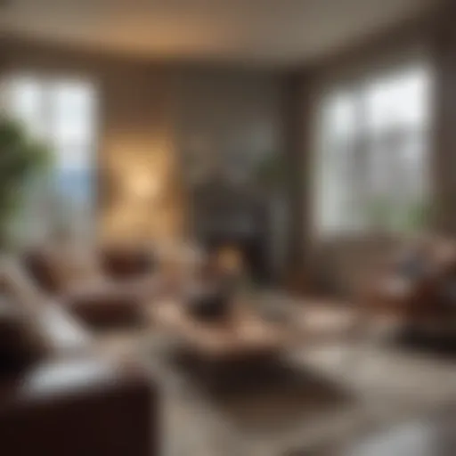 Cozy pet-friendly living room with dog