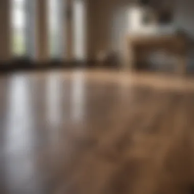 Freshly cleaned laminate floors reflecting light