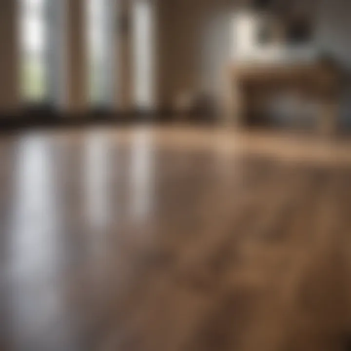 Freshly cleaned laminate floors reflecting light