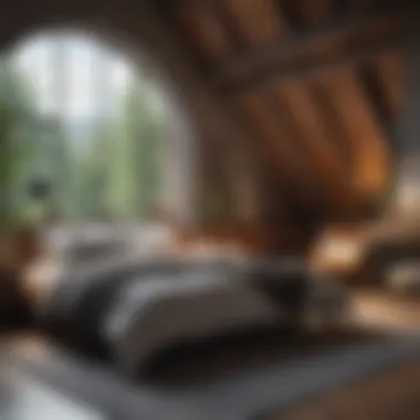 Cozy bedroom in a loft apartment
