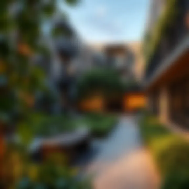 Serene Community Courtyard Lush community courtyard at Regent Apartments