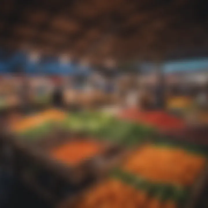 A lively local market filled with fresh produce and community gatherings.