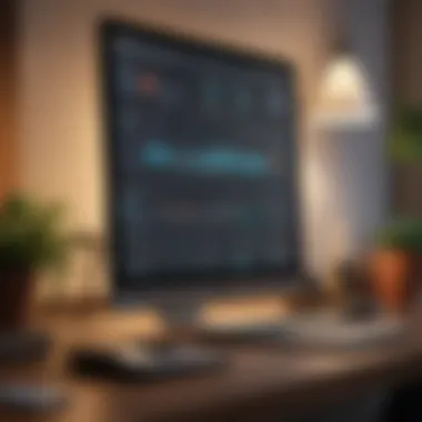 Property Management Software Dashboard A sophisticated dashboard showcasing property management software features.