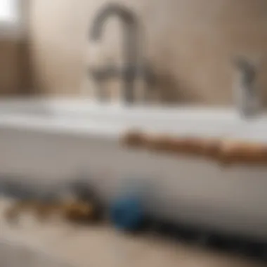 Tools and materials needed for unclogging a bathtub drain.