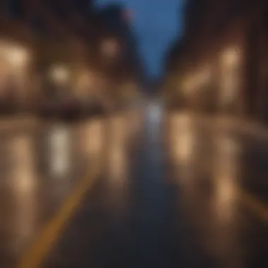 A well-lit street showing safety measures in a Chicago neighborhood.