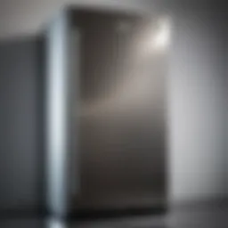 A sparkling stainless steel refrigerator reflecting light