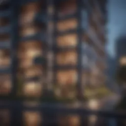 A modern condo complex showcasing urban living