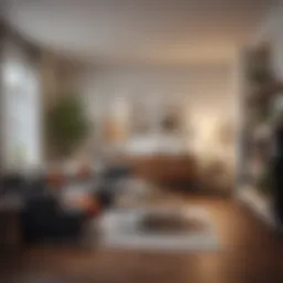 Stylish studio apartment interior with modern decor