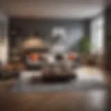 Interior view of a stylish studio apartment showcasing open space