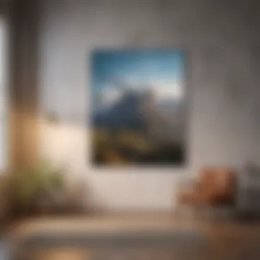 Aesthetic Presentation of Artwork Aesthetic display of large pictures on a wall