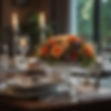 Sophisticated Table Decor Sophisticated table decor featuring unique centerpiece and lighting