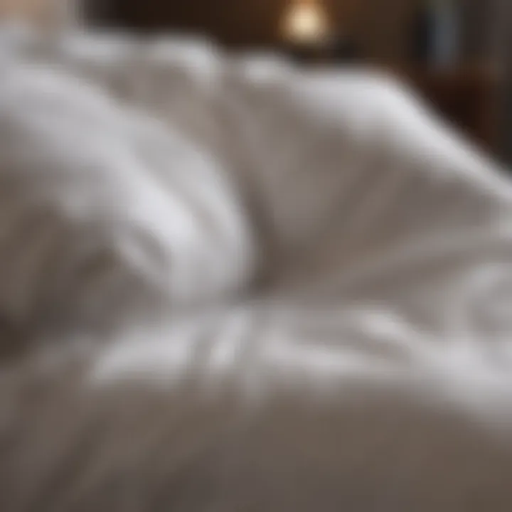 Demonstration of the duvet being inserted into the cover