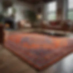 A vibrant, clean rug placed in a well-decorated living space