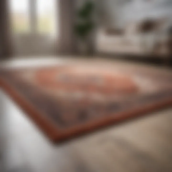 Freshly cleaned rug laid out to dry in a bright room