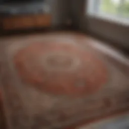 Luxurious living room rug showcasing intricate patterns