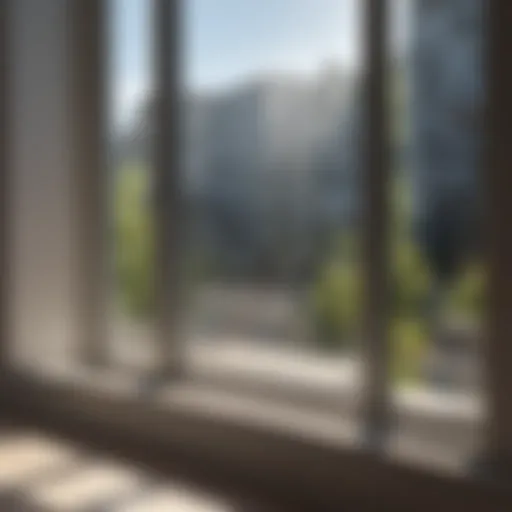 Sparkling clean window reflecting sunlight
