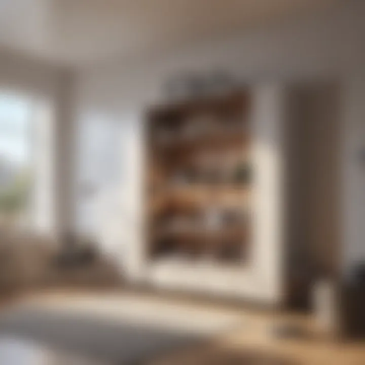 A tidy apartment space highlighting effective storage solutions