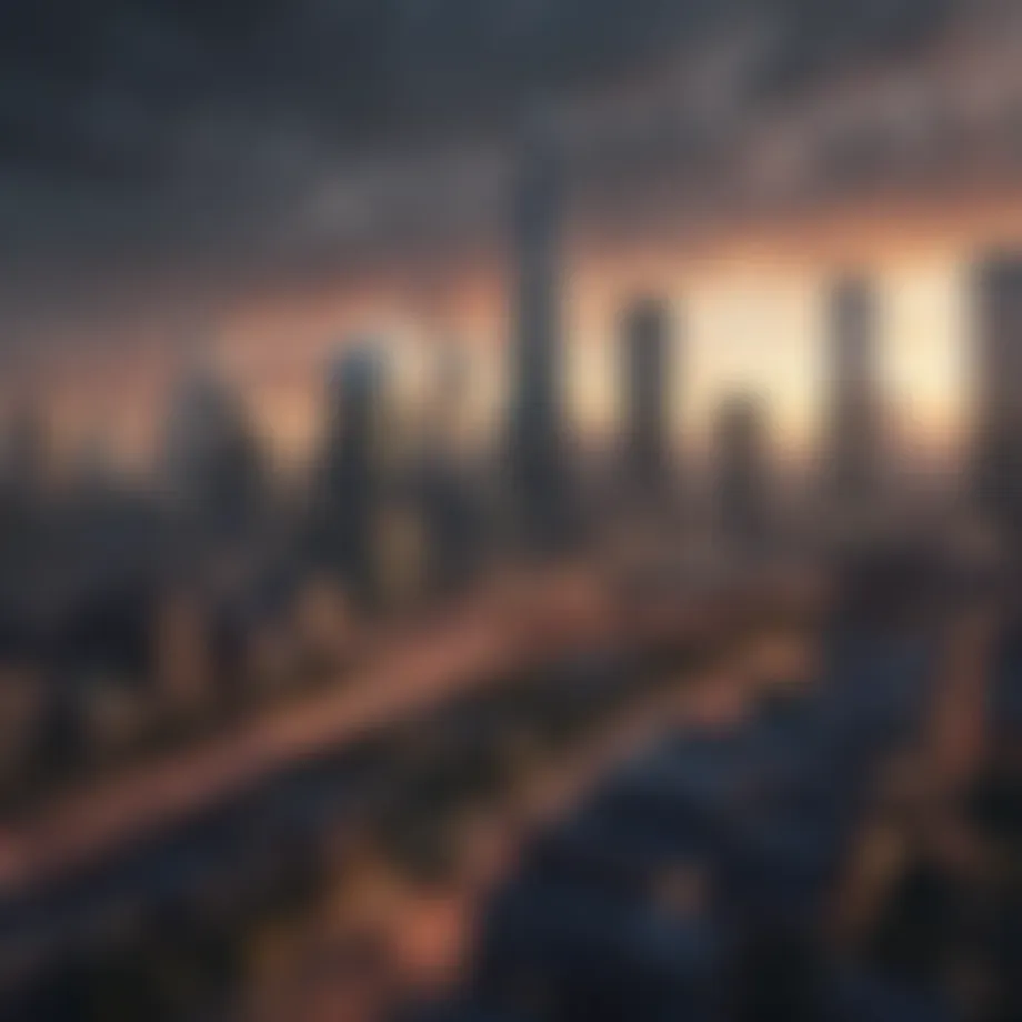 Skyline view of a thriving investment city