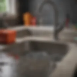 Clogged garbage disposal with standing water