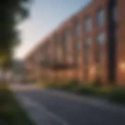 An architectural view of diverse campus housing options