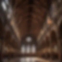 A stunning cathedral style roof showcasing intricate wooden beams and high ceilings.