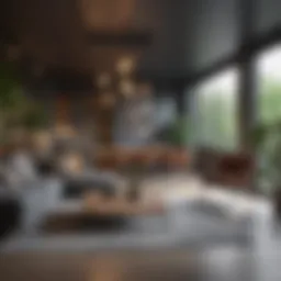 Interior view of a stylish co-op apartment showcasing modern design and furniture.
