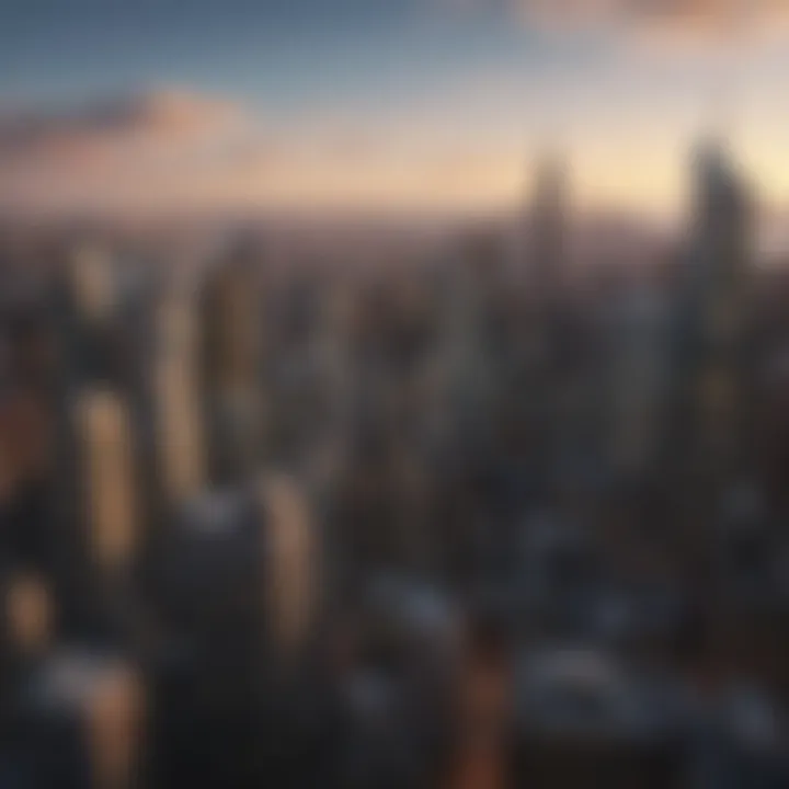 A skyline view of New York City highlighting the diverse architecture.