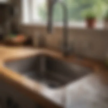 Results of Effective Unclogging Clean kitchen sink after unclogging