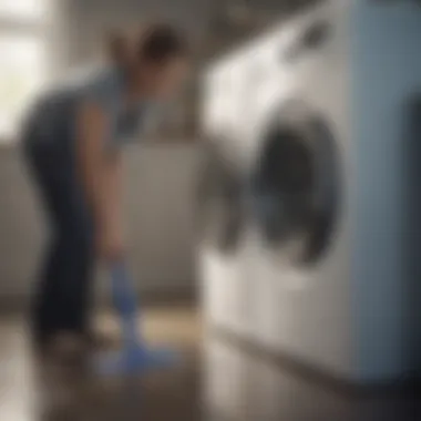 Illustration of cleaning agents with vinegar as a primary option for appliance care