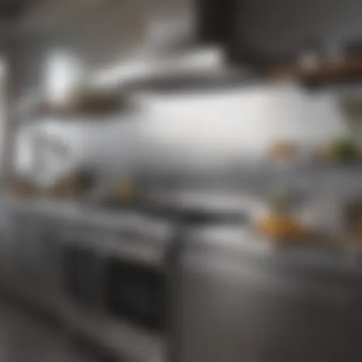 A gleaming stainless steel appliance reflecting its surroundings after being cleaned with vinegar.