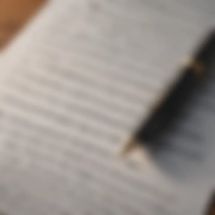 A close-up of a lease agreement with a pen