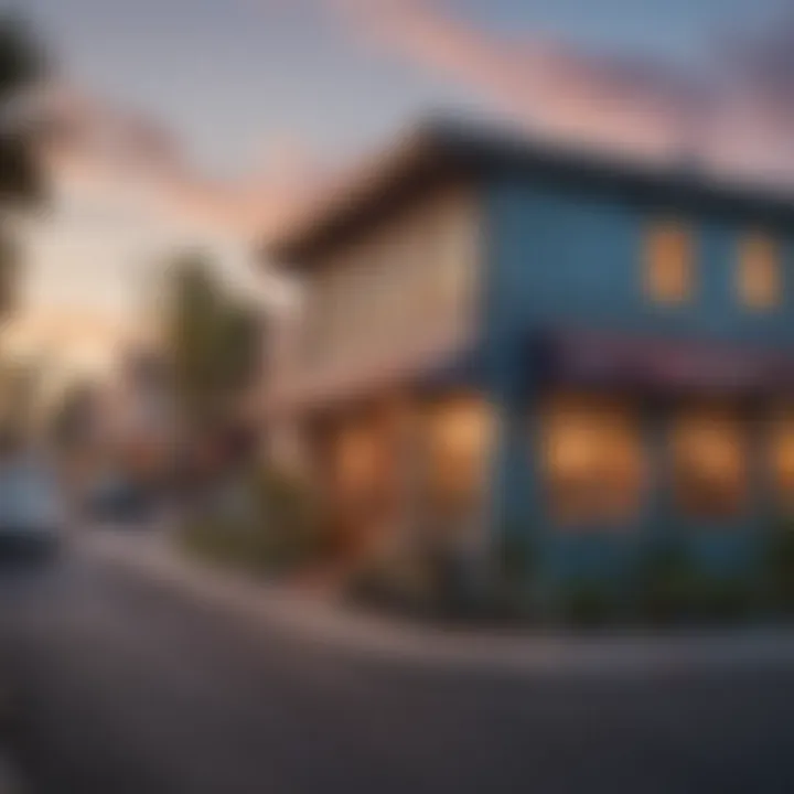 Charming streets lined with cafes and shops in a San Diego residential area