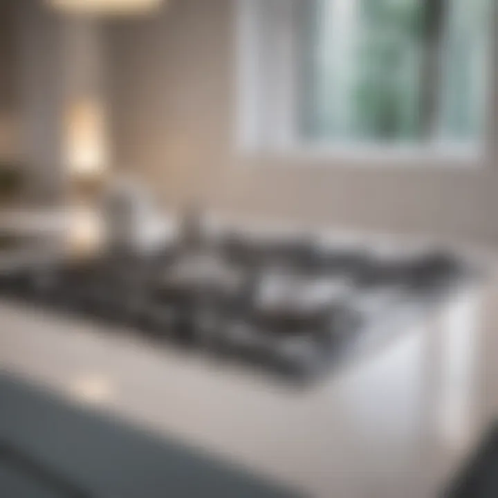 Close-up of a pristine white stove top showcasing its shine