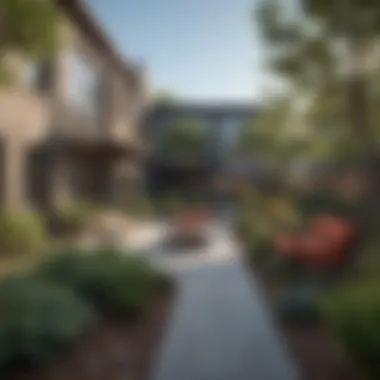 Community outdoor space at Woodland Heights Apartments