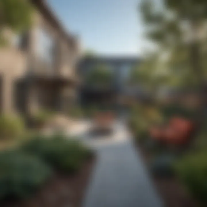 Community outdoor space at Woodland Heights Apartments